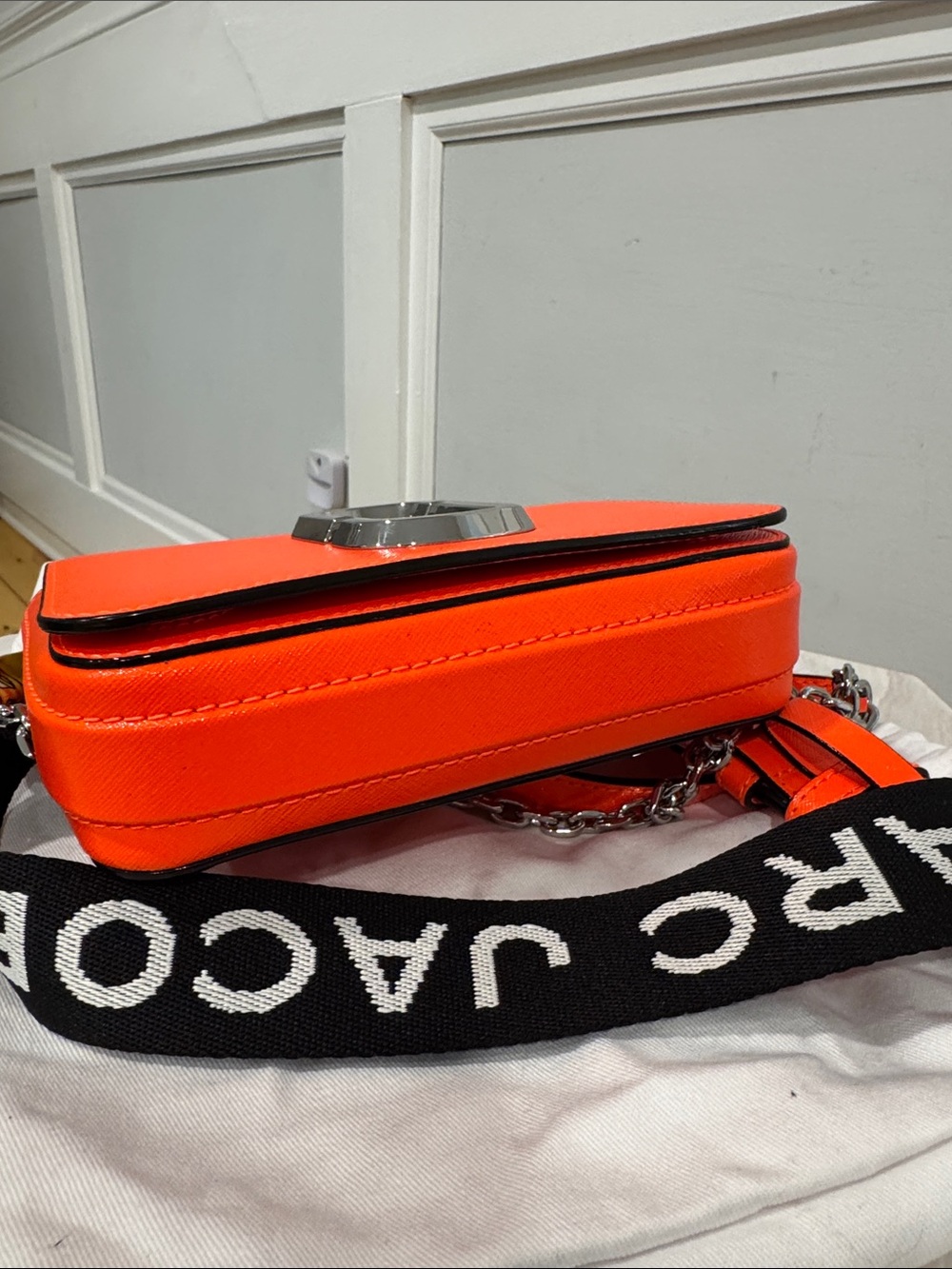Marc Jacobs Bag Snapshot Small Crossbody Fanny Pack Belt Bag Orange Logo Strap - Picture 9 of 17